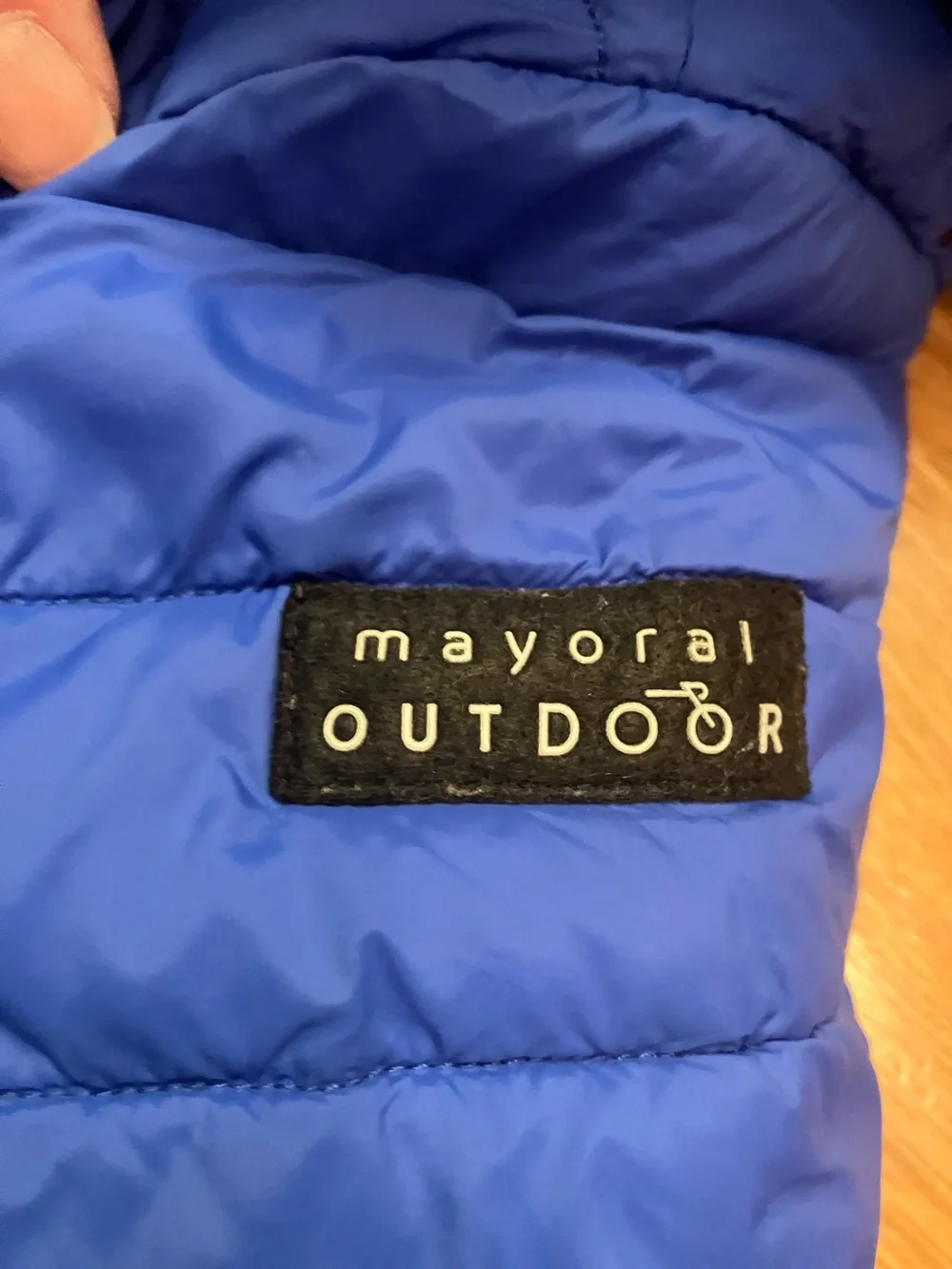 Mayoral Royal Blue Hooded Puffer Jacket with Black Hood